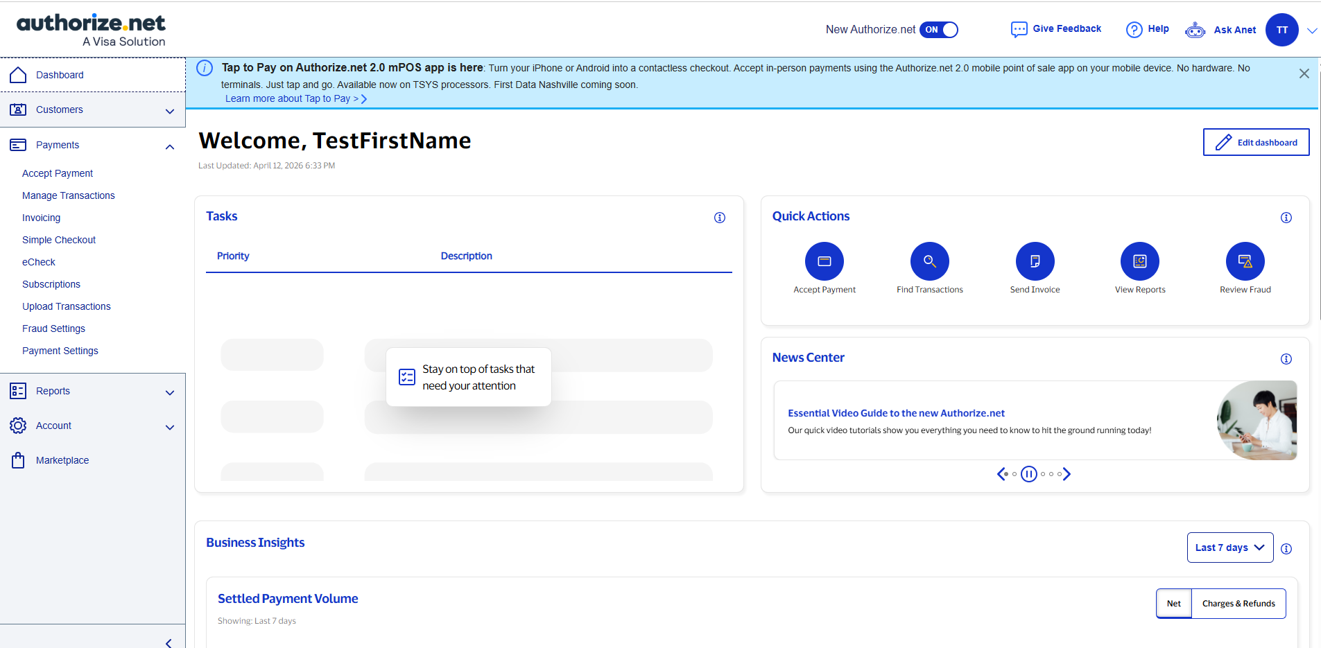 Step 1 — creating the Authorize.net merchant account