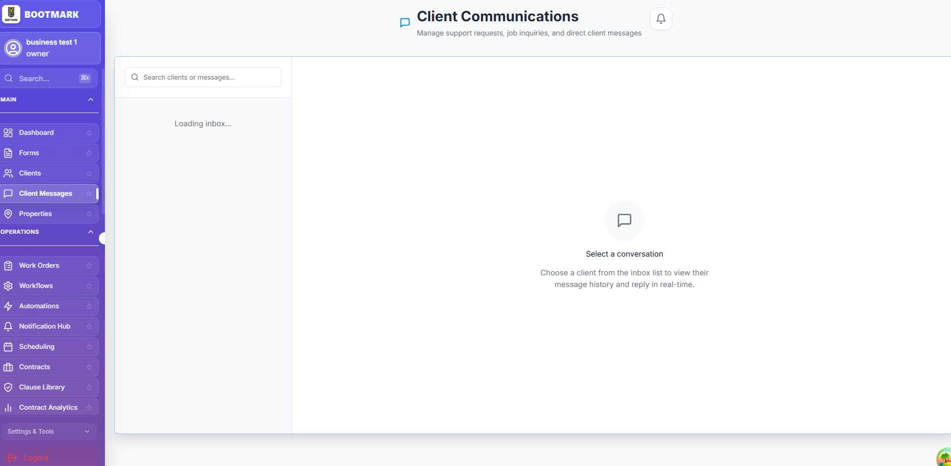Client Communications groups every conversation by client